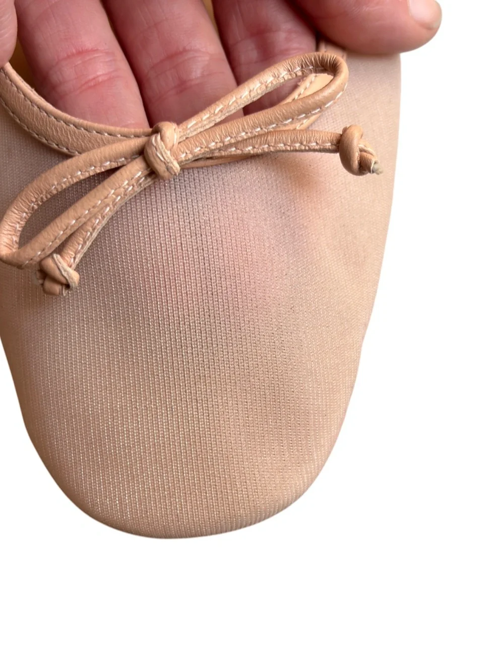 Stuart Weitzman Arabella Sheer Mesh Nude Ginger Blush Bow Ballet Flats Size 9